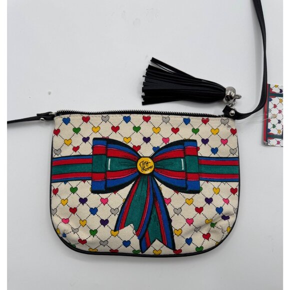 NWT Brighton Love & Joy Crossbody Pouch With Tassel Accent  Heart Pattern & Adju - Picture 9 of 14